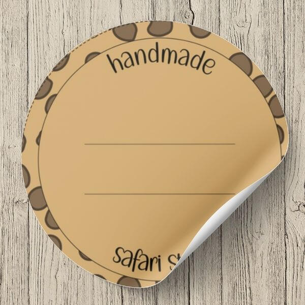 Boho Safari Handmade Label Freebie - Printable Stiker Sheet + Cricut PNG